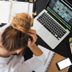 Woman frustrated with excess work pressure