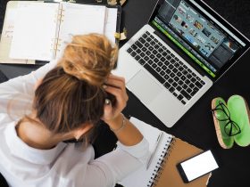 Woman frustrated with excess work pressure